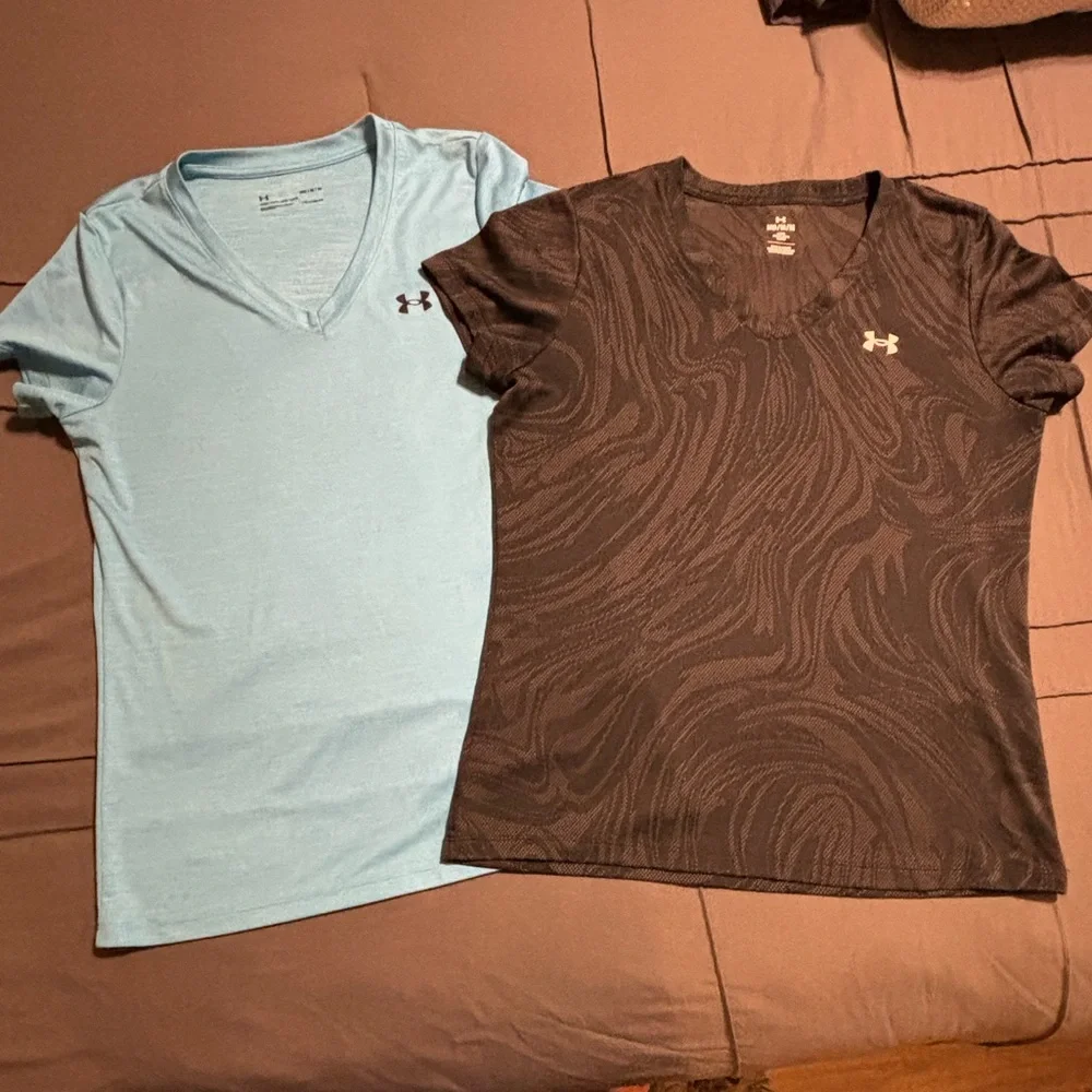 Under Armour V-Neck T-Shirts - Blue and Black - Picture 1 of 1